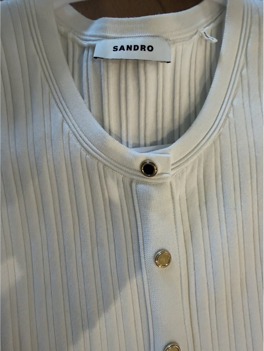 Sandro White Rib Knit Mini Dress Small/medium SUCH A BEAUTY $293 - Picture 7 of 14